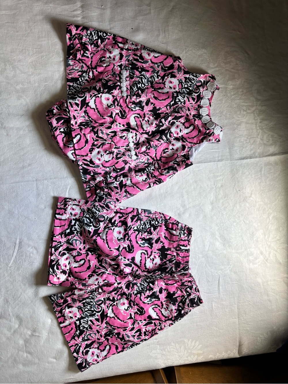 Lilly Pulitzer Hanging with my Boo Panda print Brother/Sister set